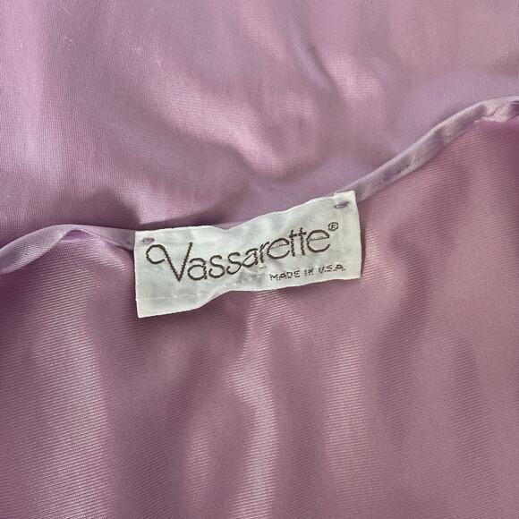 Vintage Vassarette Maxi Nightgown Size Medium Purple Silky Lingerie Chemise 90s - Picture 12 of 16